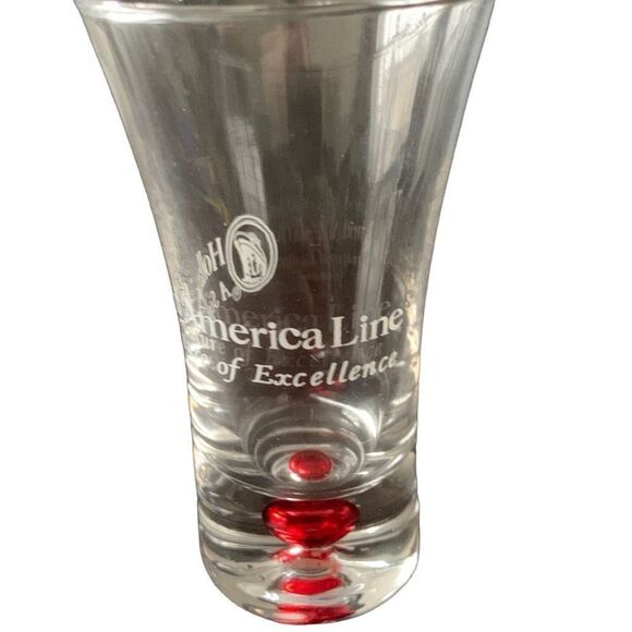 Pre Owned Holland America Line Cruise Ship Souvenir Red Bubble Shot Glass - Picture 6 of 12